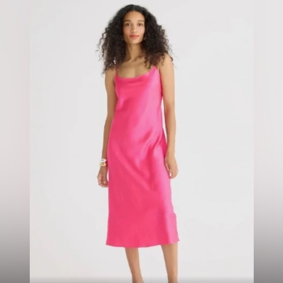 J Crew Gwyneth slip dress in Barbie pink, worn once ! - Picture 1 of 6